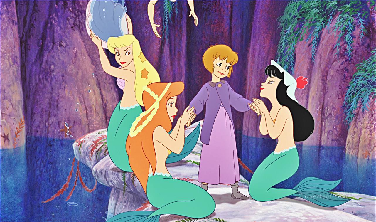 Walt Disney Screen die Meerjungfrauen Peter Pan Jane Darling Walt Disney Karikatur für Kinder Ölgemälde